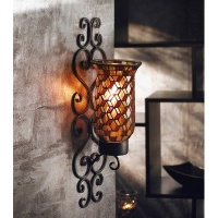 American Atelier Mosaic Glass and Metal Wall Lighting Sconce