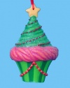 3.75 Cupcake Heaven Glitter Frosted Tree Dessert with Star Christmas Ornament