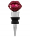 Seal it with a kiss. From Betsey Johnson comes this glitter lips wine stopper, crafted from metal with glass crystal accents and gold-tone details. Item comes packaged in a signature Betsey Johnson Gift Box. Approximate length: 3-1/2 inches.