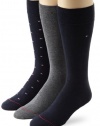 Tommy Hilfiger Men's 3 Pack Dress Logo Crew Socks