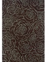 Rizzy Home FL0137 Floral 8-Feet by 8-Feet Round Area Rug, Brown