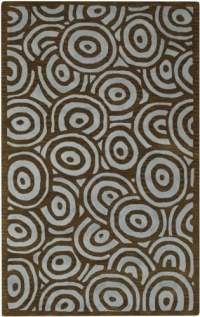 Area Rug 5x8 Rectangle Contemporary Brown-Spa Blue Color - Surya Artist Studio Rug from RugPal