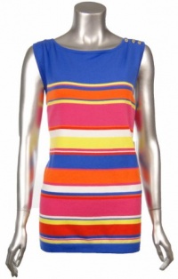 Lauren Ralph Lauren Womens Stripe Tank Plus Multi-color (3X)