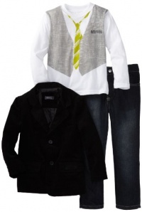 Kenneth Cole Boys 2-7 Blazer with Shirt and Jean, Gray, 7