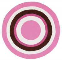 Area Rug 8x8 Round Kids Pink-White Color - Surya Playground Rug from RugPal