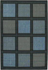 Couristan 1043/5000 Recife Summit 2-Feet by 3-Feet 7-Inch Rug, Blue and Black