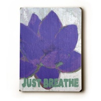 Just Breathe 30x40 Artistic Planked Wood Sign by Lisa Weedn