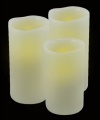 Mark Feldstein & Associates B456MT Flameless LED Vanilla-Scented Candle Pillar with Auto On/Off Timer, Set of 3