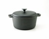 Emeril by All-clad E9645264 Pre-Seasoned Cast-Iron 6-Quart Dutch Oven Cookware, Black