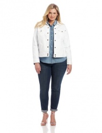 Lucky Brand Women's Plus-Size Adelaide Denim Jacket, Pearl, 1X