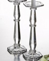 Studio Silversmiths 9 Inch Crystal Candle Sticks - Set of 2