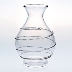 Juliska glassware is mouth-blown by artisans in the hills of Prague. The unique composition of Juliska glass allows it to be blown especially thin, making the glass an unexpected pleasure to drink from and to handle. Being handmade, no 2 pieces of Juliska are identical. Each will have its own individual character - small bubbles, slight color and size variations. Dishwasher-safe on warm gentle cycle with mild detergent. Larger or highly decorated pieces - wash by hand.