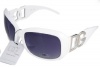 DG Eyewear Sunglasses White Frame Smoke Lens 37323 with Free Micro Fiber Bag