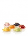 Classic Coffee & Tea Polka Dot Teacups & Saucers, Set of 6