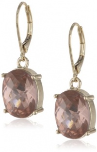 Anne Klein Be Jeweled Gold-Tone Rose Peach Lever Back Drop Earrings