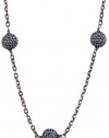 Deanna Hamro Atelier Julia Jet Hematite-Color Flat Pave Long Chain Necklace