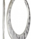 Lucky Brand Large Silver-Tone Hammered Hoop Earrings