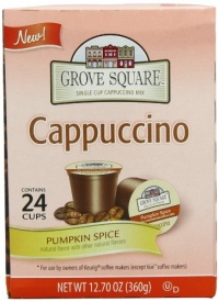 Grove Square Cappuccino, Pumpkin Spice, 24-Count Single Serve Cup for Keurig K-Cup Brewers