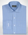 A handsome checked pattern lends polished style to this classic dress shirt from Lauren by Ralph Lauren.