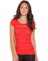 GUESS Lilly Short-Sleeve Top, BLOOD ORANGE (MEDIUM)