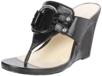 Calvin Klein Women's Felesity Sandal,Black Crinkle Patent,6 M US