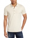 AG Adriano Goldschmied Men's Short Sleeve Polo, Bone, Large