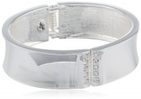 Kenneth Cole New York Shiny Metals Shiny Silver Pave Hinged Bangle Bracelet, 8