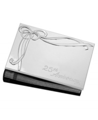 Silver anniversary. Look back on your happiest times together with this Best Wishes photo album, featuring a polished silver-plated cover engraved with 25th Anniversary. A thoughtful gift, from Lenox.