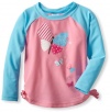 Hatley Girls 2-6X Rash Guard, Flying Butterflies, 6