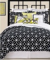 Trina Turk Trellis Black White & Yellow Decorative Pillow 20 x 10