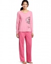 Hue Sleepwear Women's Heathered Fleece Thermal Sleepwear Set