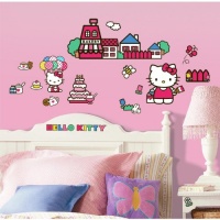 ROOMMATES RMK1678SCS Hello Kitty The World of Hello Kitty Peel and Stick Wall Decals