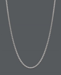 Cross your heart. Worn long or short, this 14k white gold lariat-style wheat chain necklace shows your sweet side with a smooth heart link charm at the clasp. Approximate length: 16 to 20 inches.