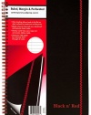 Black n' Red Twin Wire Poly Cover Notebook, 11-3/4 x 8-1/4 Inches, Black, 70 sheets (140 pages) (E67008)