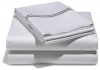 Pinzon Hotel Stitch 400-Thread-Count Egyptian Cotton Sateen Queen Sheet Set, Silver Gray