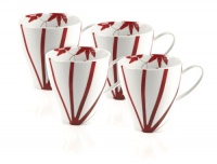 Mikasa Pure Red Fine China Mugs, Set of 4