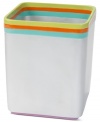 Jazz it up! Stainless steel trimmed with a colorful stripe motif gives this All That Jazz trash can a fun and carefree appeal that's full of flair.