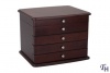 Reed & Barton Sophia Three Draw Jewelry Chest, Mahogany Finish, 13-1/2 by 11-1/2 by 10-1/2