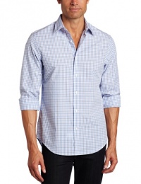 Perry Ellis Men's Long Sleeve Slim Fit 3 Tone Check Shirt