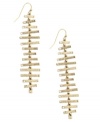 A fashion realignment. RACHEL Rachel Roy's spine-inspired style features a gold tone mixed metal setting that sparkles with the addition of round-cut crystals. Approximate drop: 3 inches.