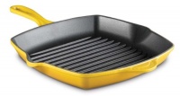 Le Creuset Enameled Cast-Iron 10-1/4-Inch Square Skillet Grill, Dijon