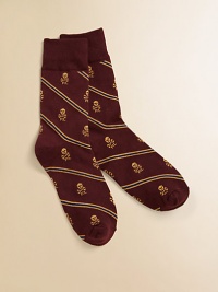 These cozy, cool socks get a little edgy with a skull design.70% cotton/18% nylon/8% polyester/3% rubber/1% spandexMachine washImported