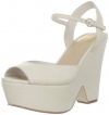 Dolce Vita Women's Jacobi Wedge Sandal,White Leather,8.5 M US