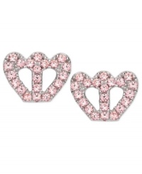 Sparkling crowns for your little princess. CRISLU's children's earrings are embellished with shimmering pink cubic zirconias (1/25 ct. t.w.) and set in platinum over sterling silver. Approximate diameter: 1/3 inch.