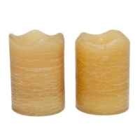 Inglow CG10288HY12 2.5-Inch Tall Flameless Rustic Votives Cinnamon Chai Scented Candle, Honey, 2-Pack