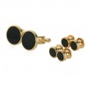 Black Onyx and Gold Cufflinks and Studs