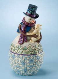 Jim Shore Friendship Keeps Us Warm Classic Snowman with Cat Figurine