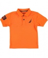 Nautica Sportswear Kids Boys 2-7 N-Sail Solid Shortsleeve Polo, Bright Orange, Medium