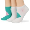 Ralph Lauren women's socks Argyle cotton no show white/green/pink 3pairs