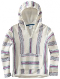 Roxy Kids Girls 7-16 Pretty Peas Hoodie, Natural Stripe, Small